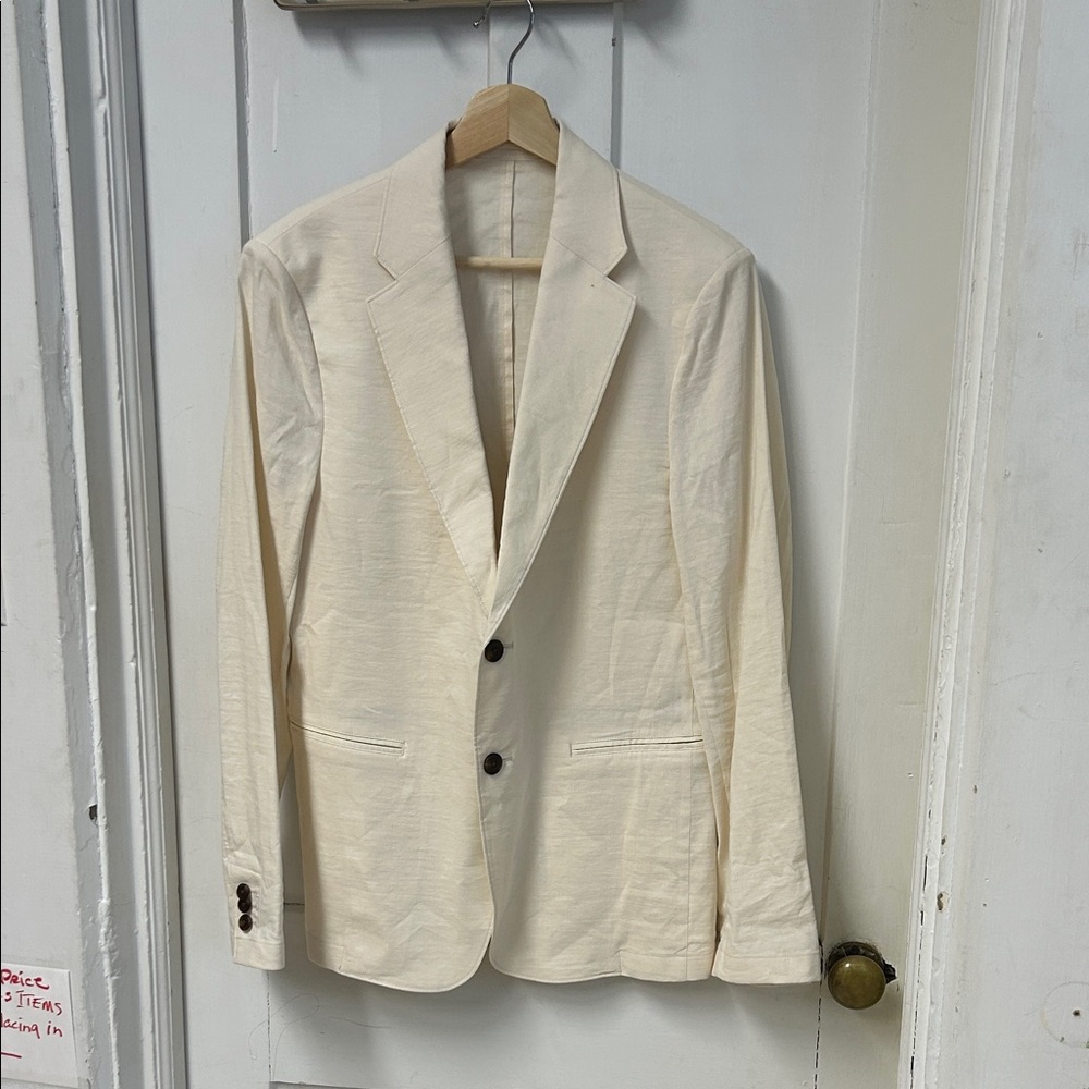 Theory Men's linen  Ivory Blazer